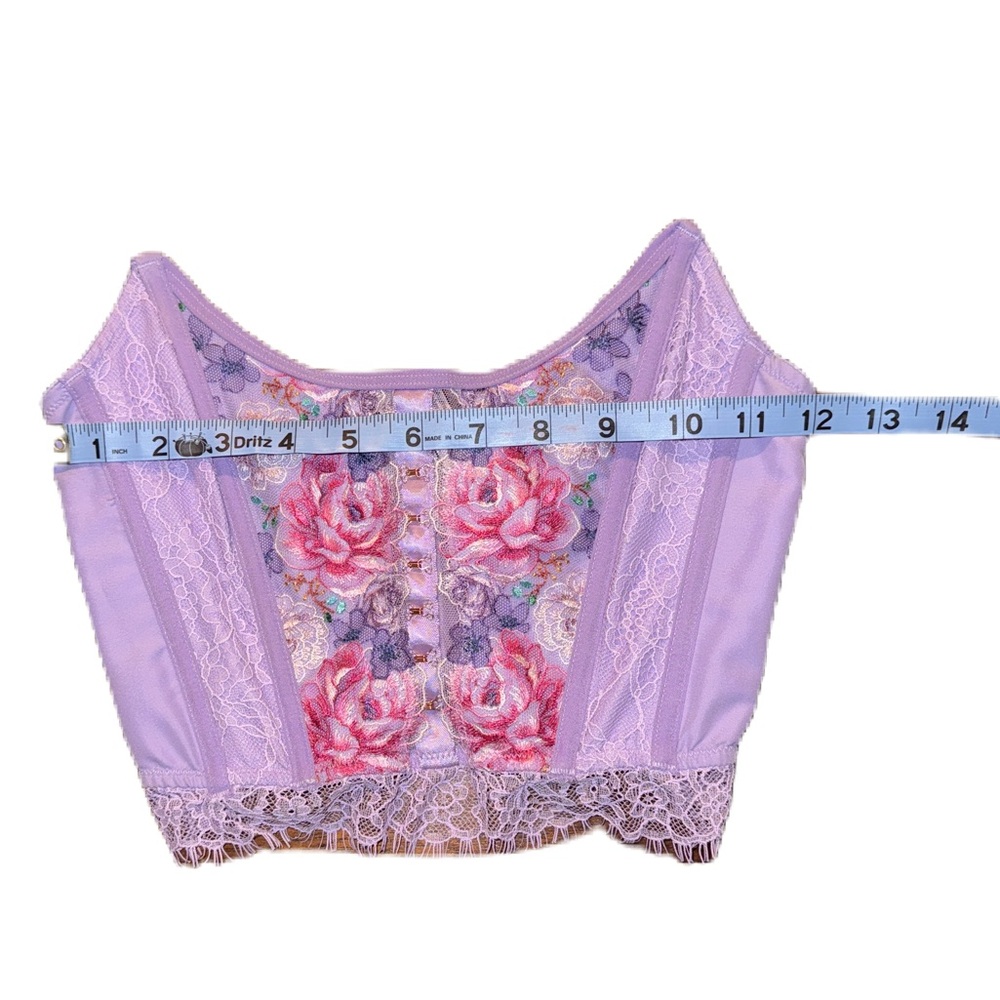 Victoria's Secret Dream Angel Lavender Floral Lace Bustier Sz Small EUC - Picture 13 of 16